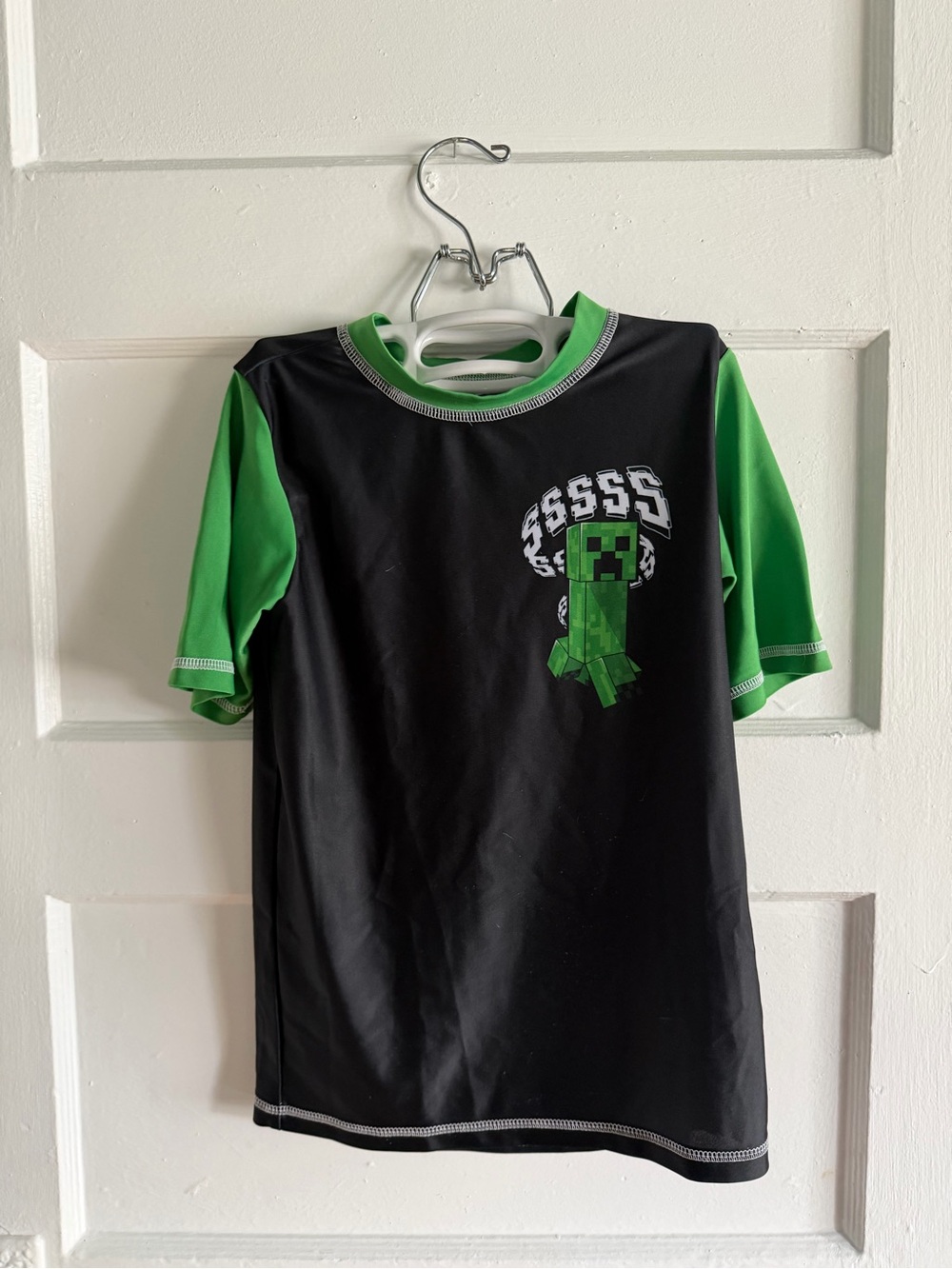 Minecraft swim shirt kids medium